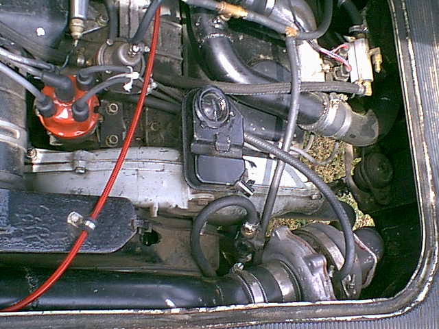 Intake is coming along top rear of engine bay, from filter to turbo